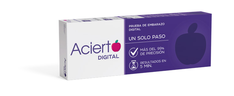 Caja de la prueba de embarazo Acierto Digital