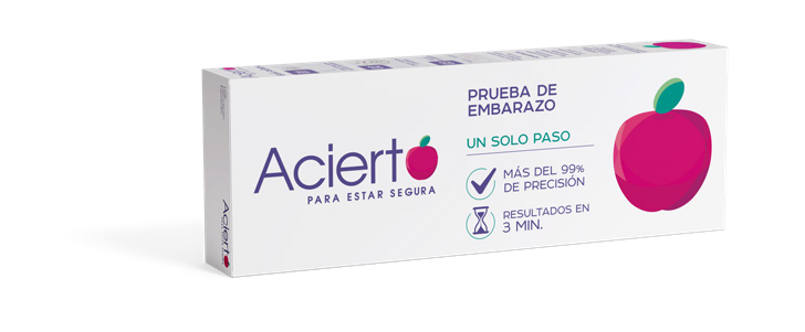 Caja de la prueba de embarazo Acierto original